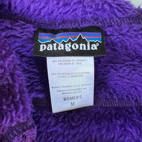 Women’s Patagonia Purple Fleece Jacket with attached hood - Picture 8 of 10